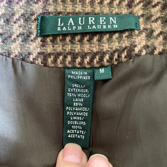 Vintage Ralph Lauren wool, double breasted tweed belted jacket - Picture 6 of 6